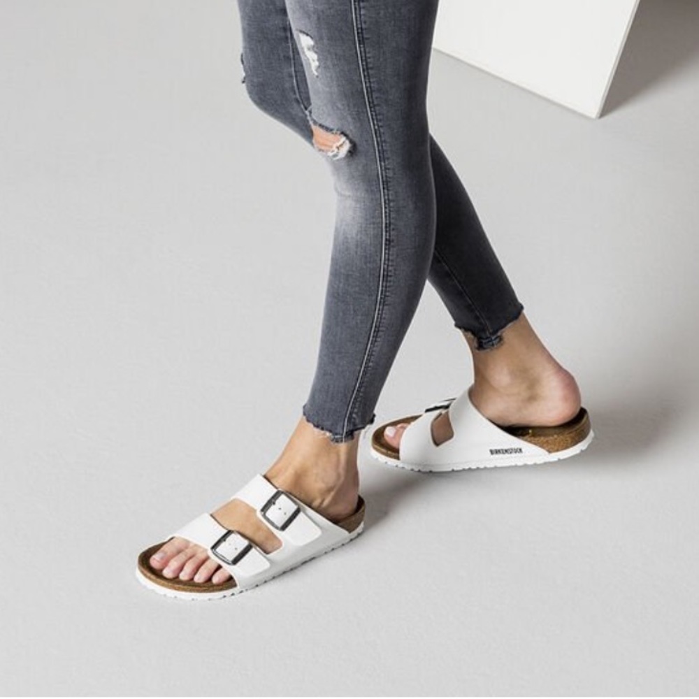White Arizona Birkenstocks